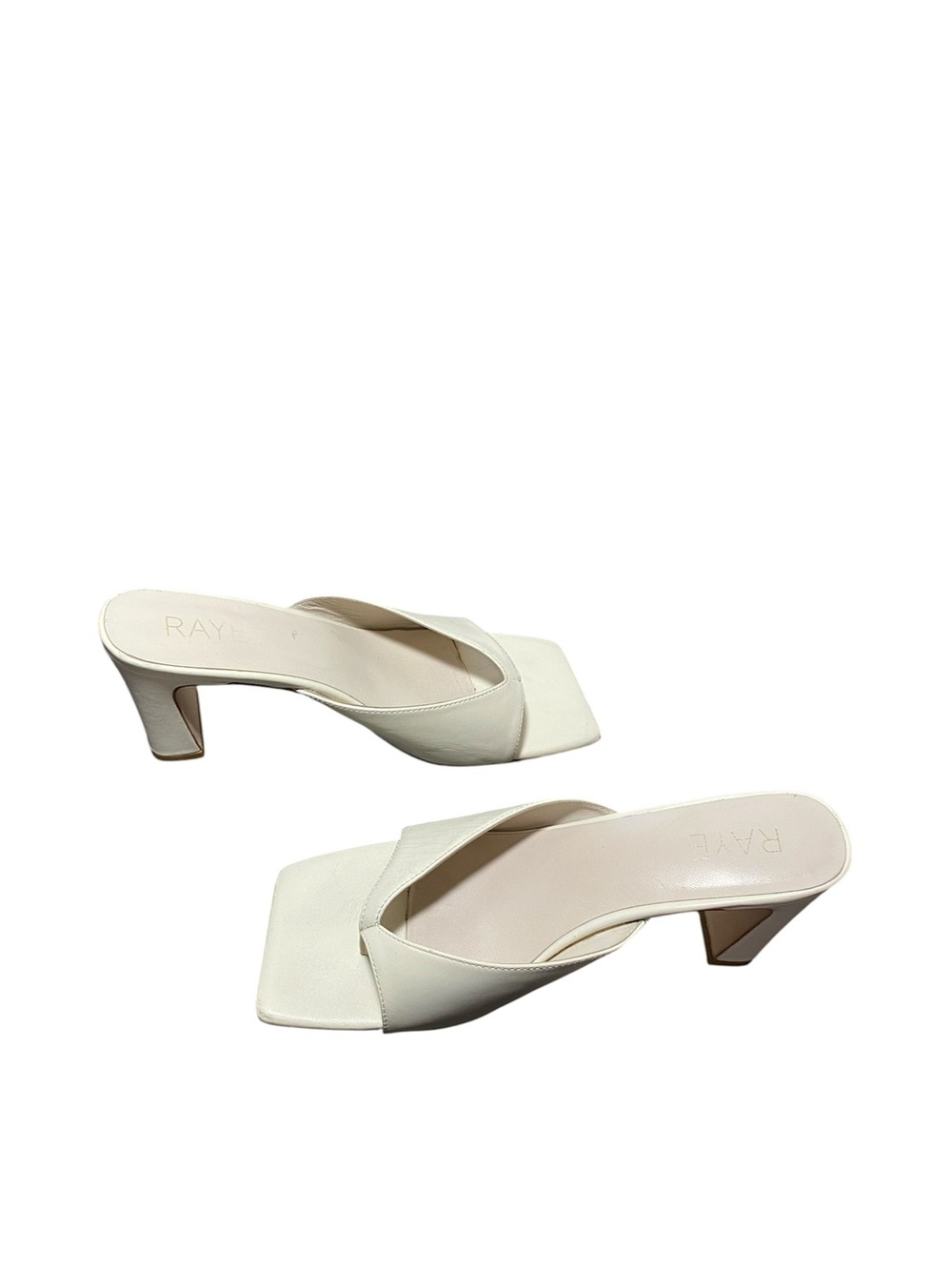 Raye Women’s Cream Thong Mule Heel Sandal Sz-8 - Picture 2 of 7